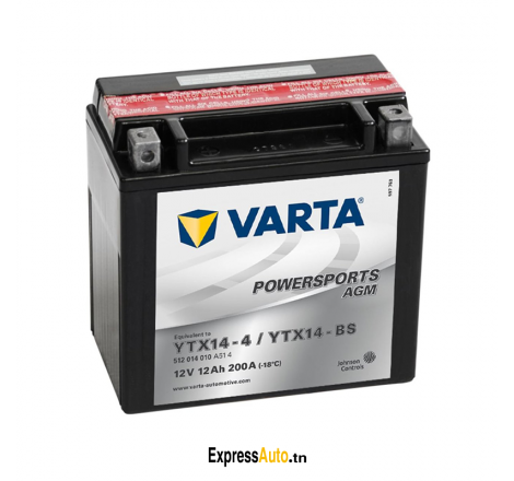 
BATTERIE VARTA YTX 14, référence YTX 14
Les batteries VARTA Pow