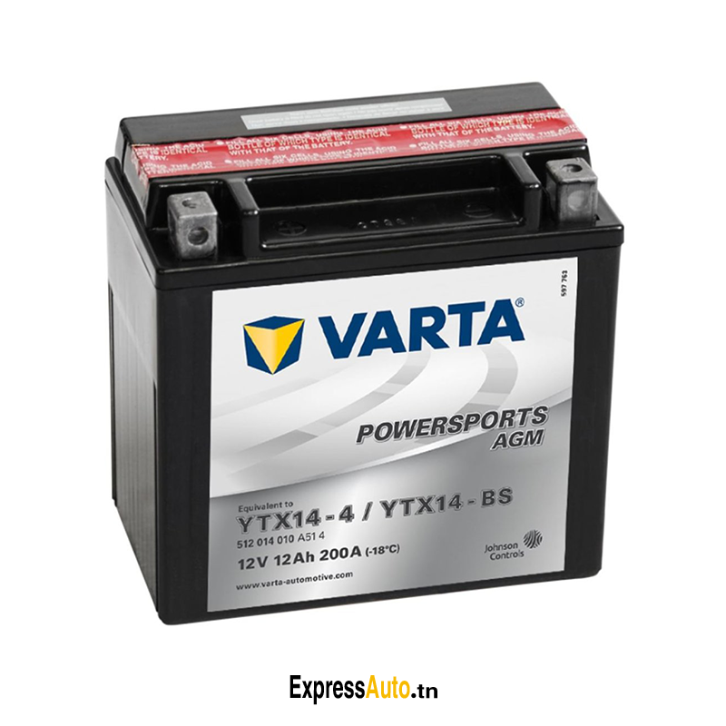 
BATTERIE VARTA YTX 14, référence YTX 14
Les batteries VARTA Pow