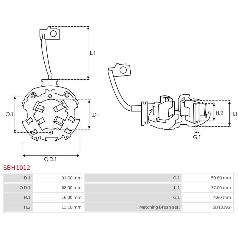 Support De Balais Charbon Démarreur Pour Bosch - Compatible Réf. 001 108 048 - Métal Haute Qualité